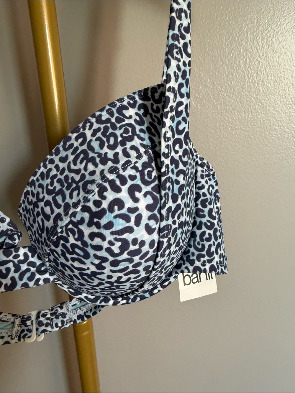 NWT Bar III “On the Prowl” Underwire Bikini Top – Navy Leopard Print (Size L) - Picture 2 of 5